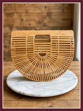 Women's Handmade Bamboo Tote Bag Large Straw Beach Bag